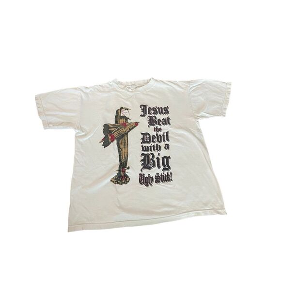 Vintage 90s Religious Graphic T-Shirt – Washed Tag – Rare - Picture 1 of 7